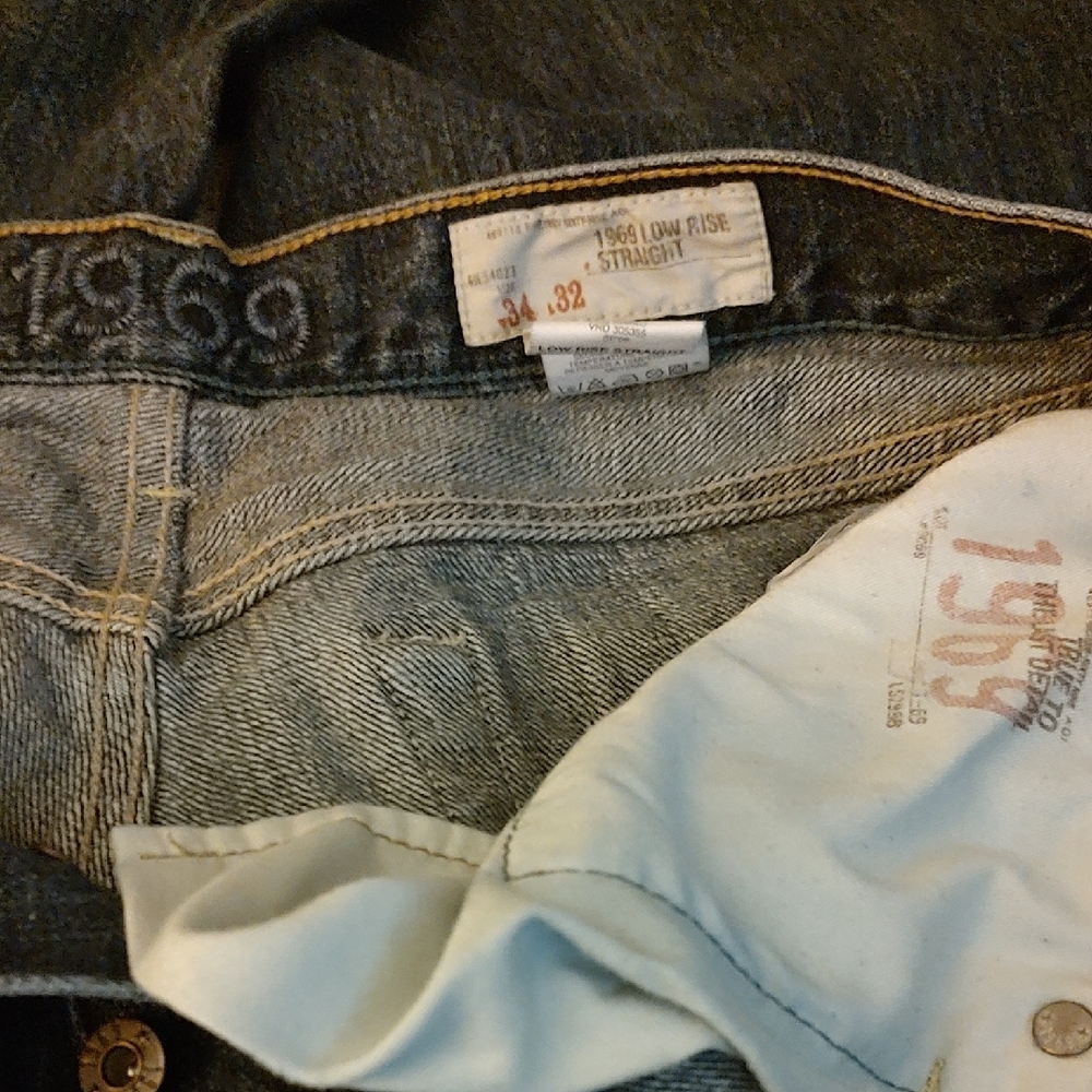 Men's Straight Jeans - Blue - Picture 2 of 4